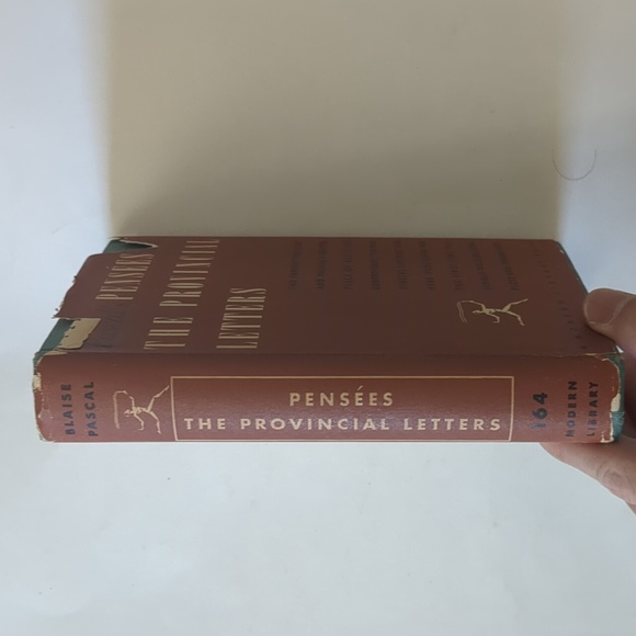 Pascal's Pensees and The Provincial Letters - Modern Library 1941 ed. - Picture 2 of 10